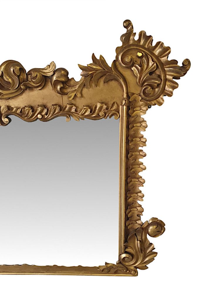A Very Fine Early 19th Century Irish William IV Giltwood Overmantle Mirror photo for sale