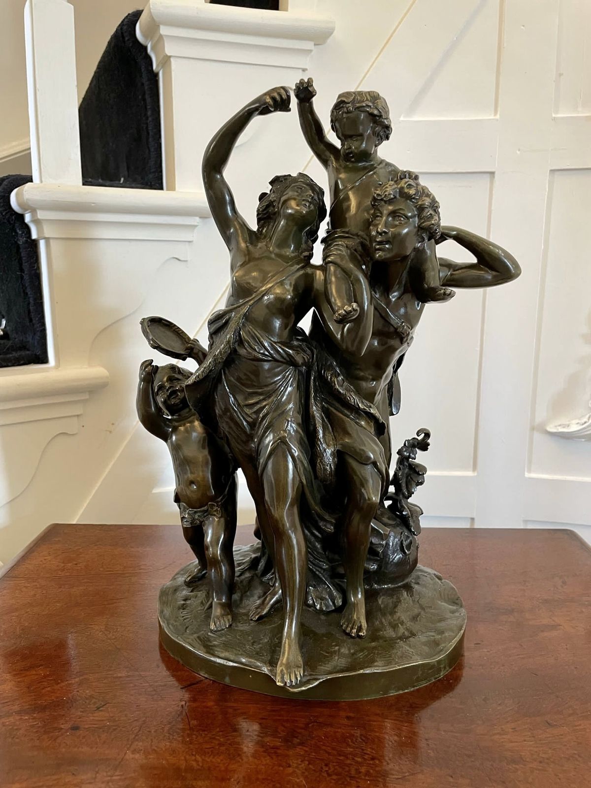 Antique Outstanding Quality Bronze Dancing Maidens Statue Signed By Clodion photo buy