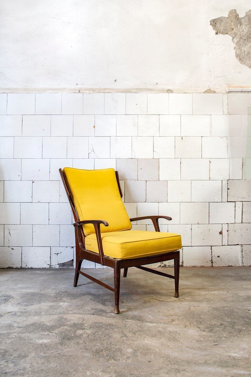 Reclining Wooden Chair, Italy, 1950s