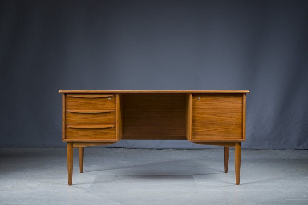Mid Century Danish Modern Teak Desk By Svend Madsen For Falster, 1970s