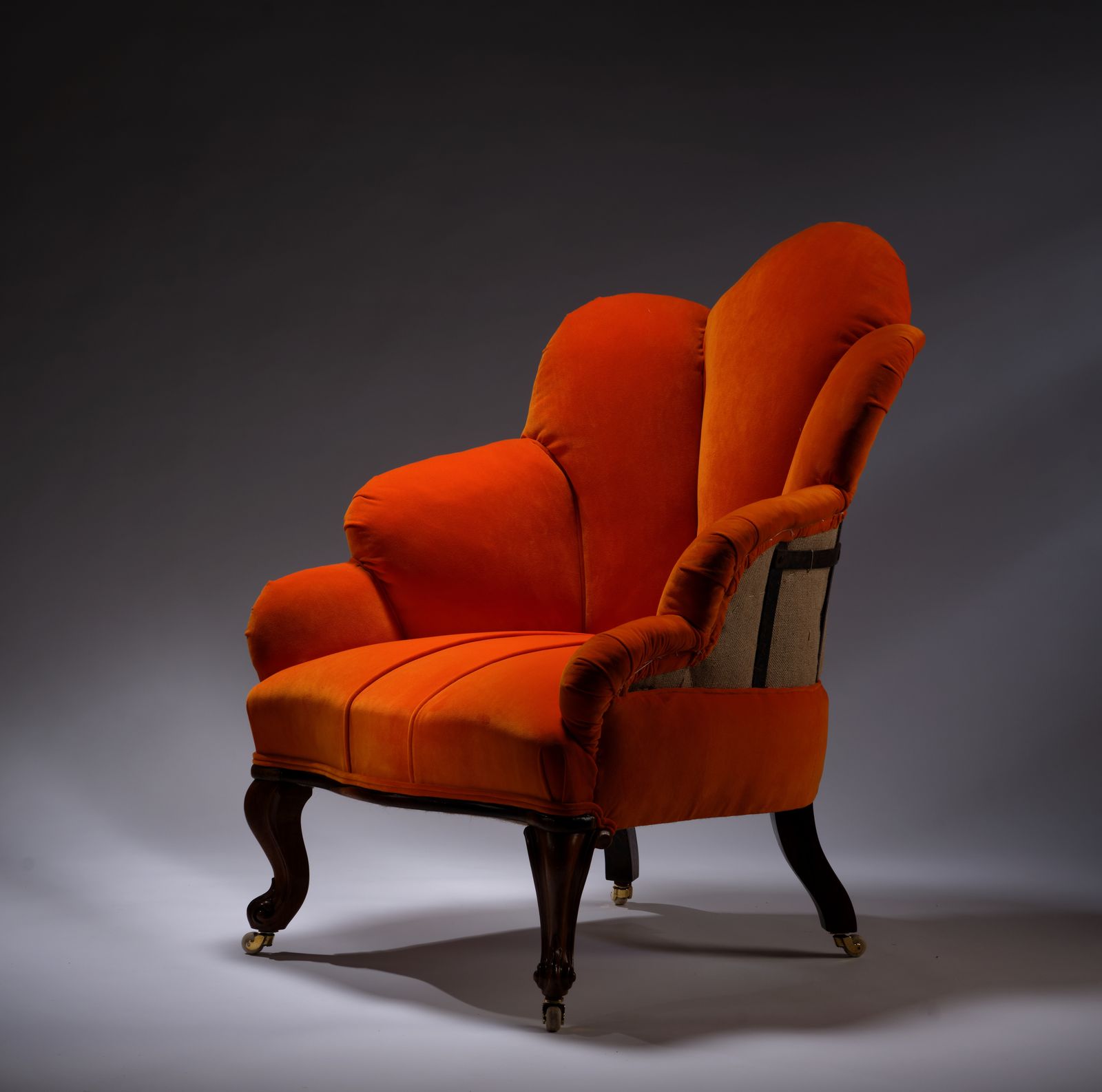 Exquisite Rare 18th Century Rosewood & Iron Framed Scallop Shaped Deconstructed Armchair Circa 1790.