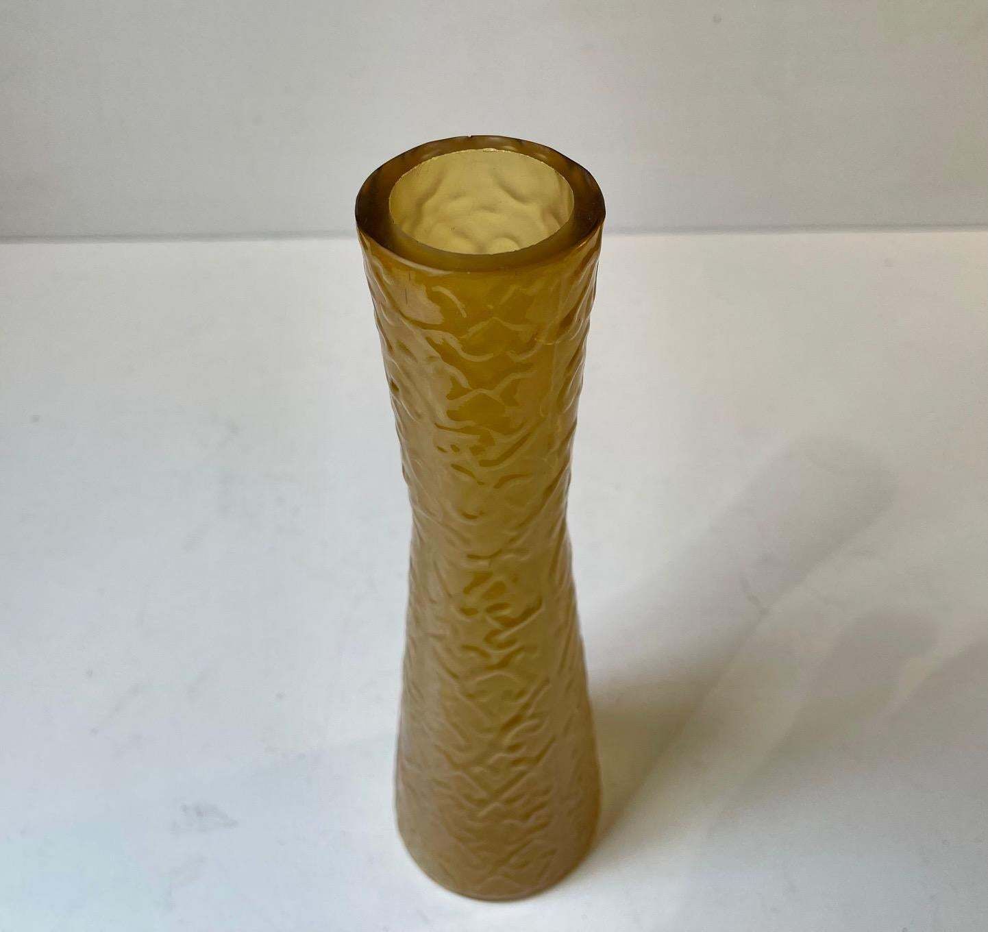 Honey Yellow Glass Vase By Geoffrey Baxter For Whitefriars, 1970s photo buy