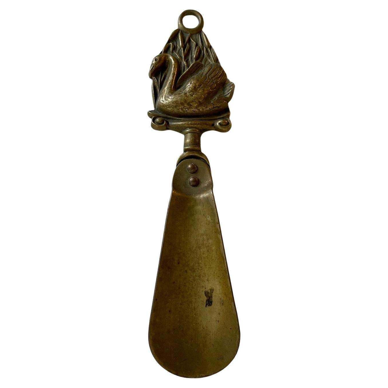 Antique English Brass Shoe Horn From Cross & Assinder, Birmingham