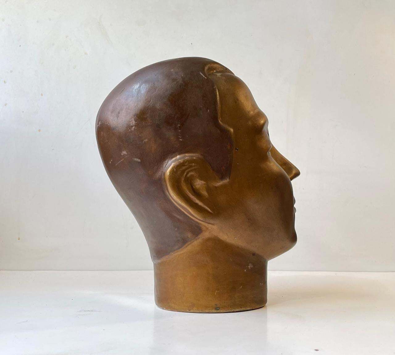 French Male Mannequin Head, Hat Stand, 1930s photo buy