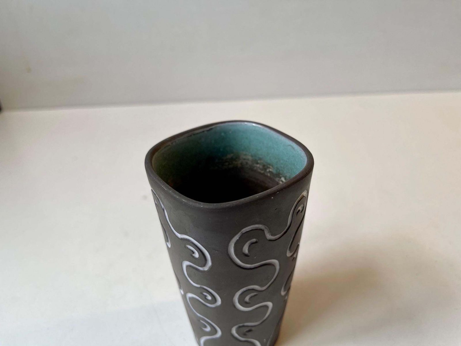 Helge østerberg Abstract Vase In Glazed Ceramic, Danish, 1960s photo 282.0