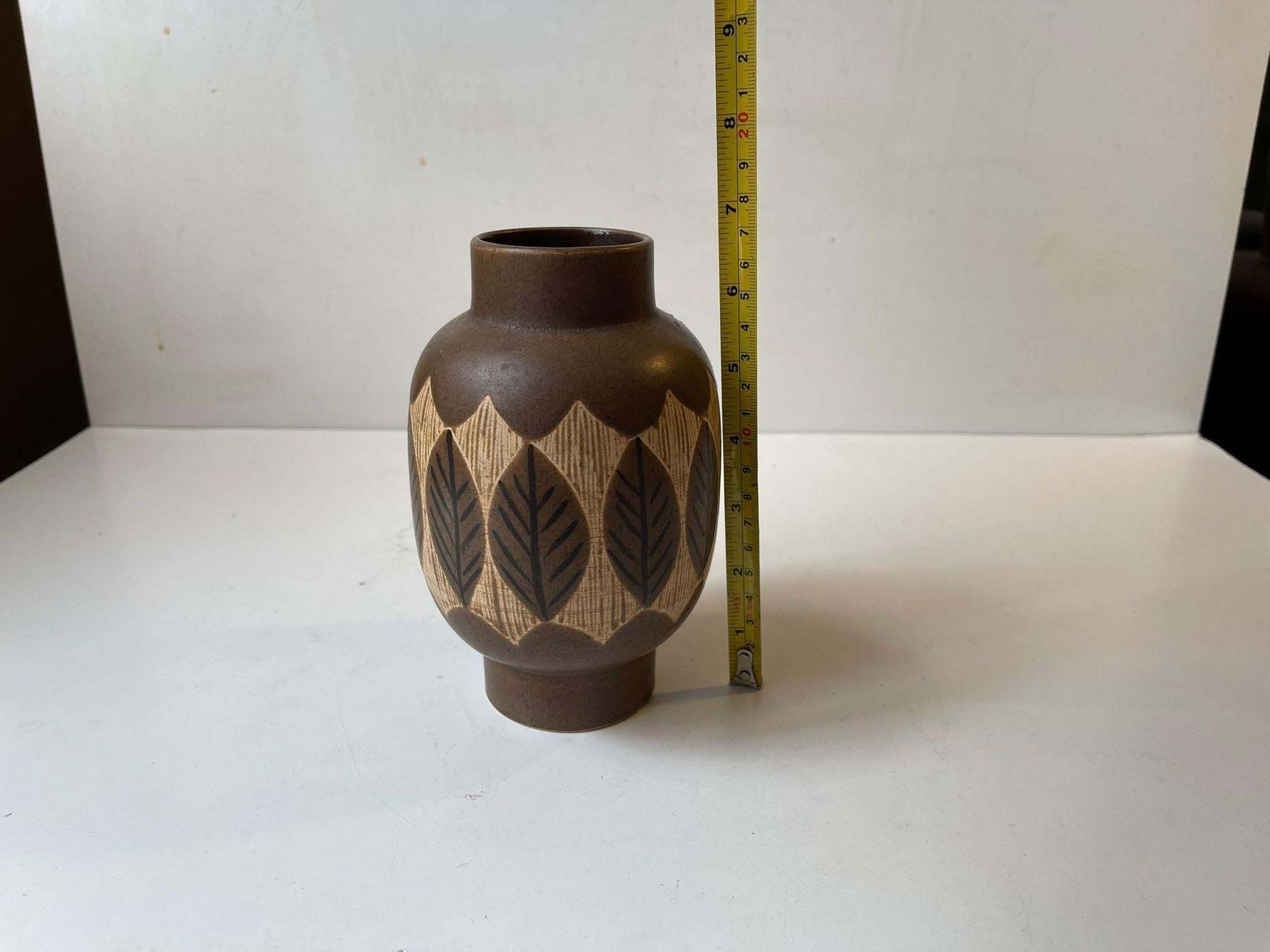 Jacob Siv Ceramic Vase With Leaves For Syco Sweden, 1970s photo 252.0