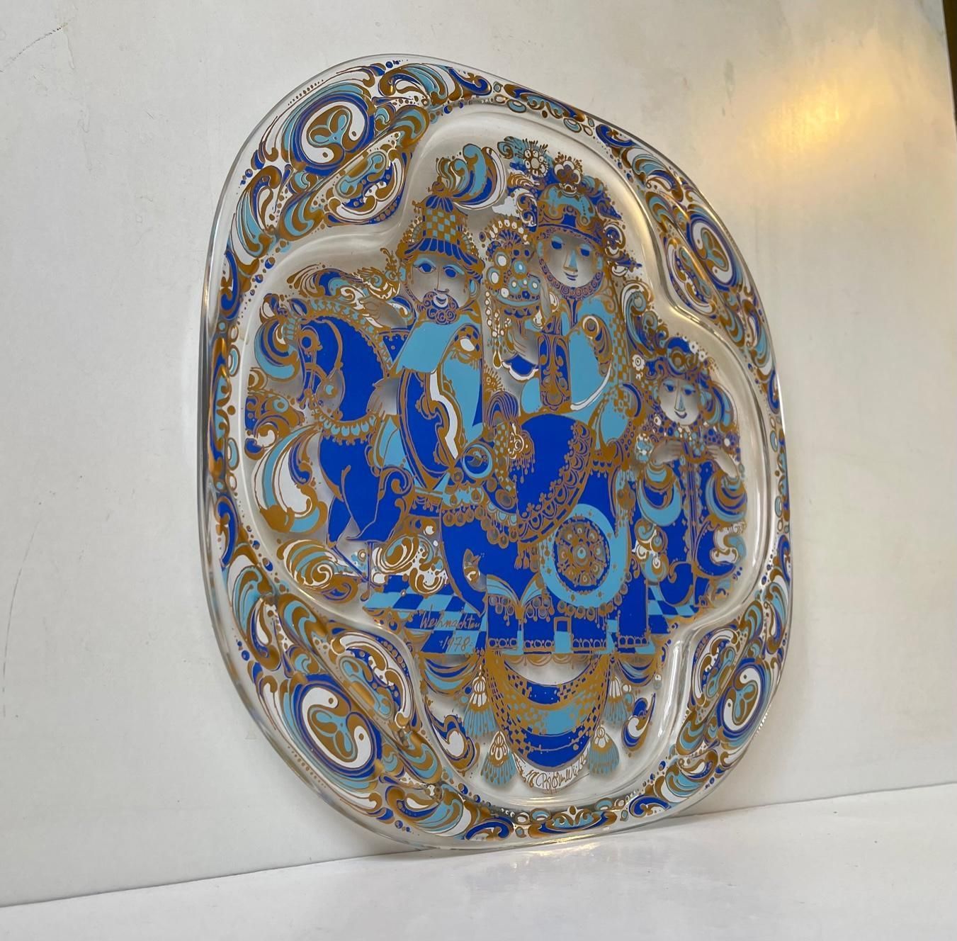 photo furniture Limited Artist Glass Wall Plaque Theophany By Bjørn Wiinblad For Rosenthal