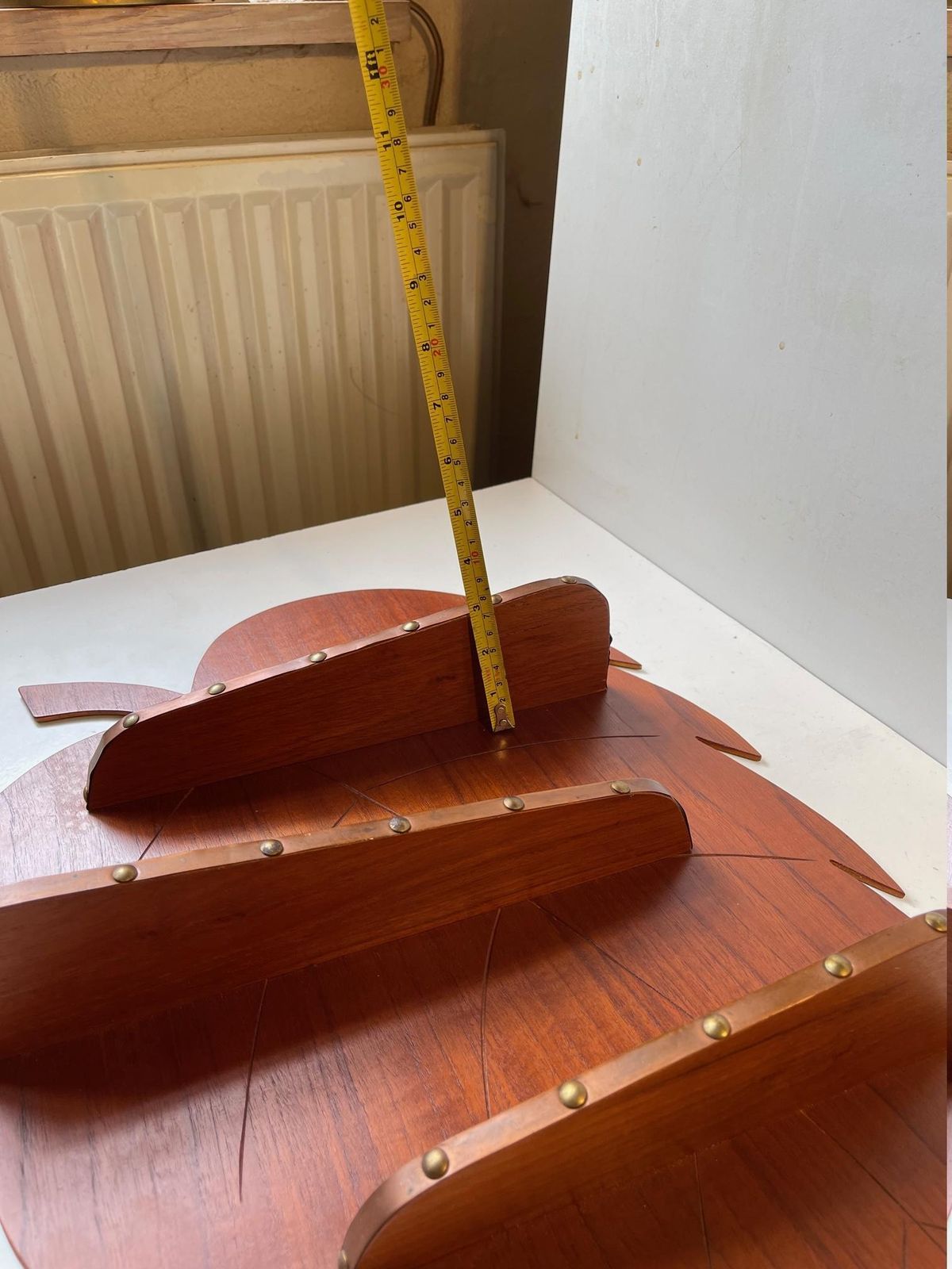 Danish Mid Century Leaf Spice Rack In Teak And Copper, 1960s photo 386.0