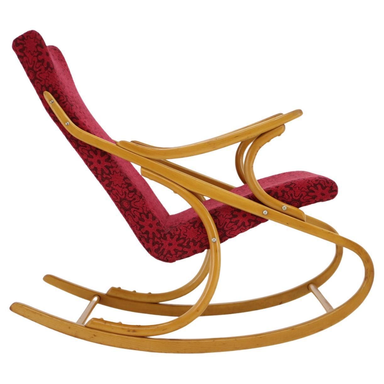 1970s Beech Rocking Chair By Ton, Czechoslovakia