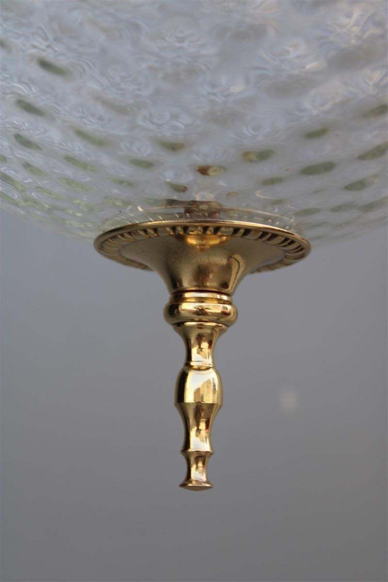 Round Lantern Brass Gold And Murano Glass Venini Design, 1950s photo 1929.0