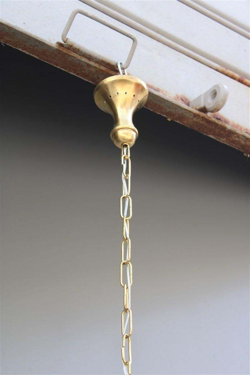 photo vinterior Round Lantern Brass Gold And Murano Glass Venini Design, 1950s