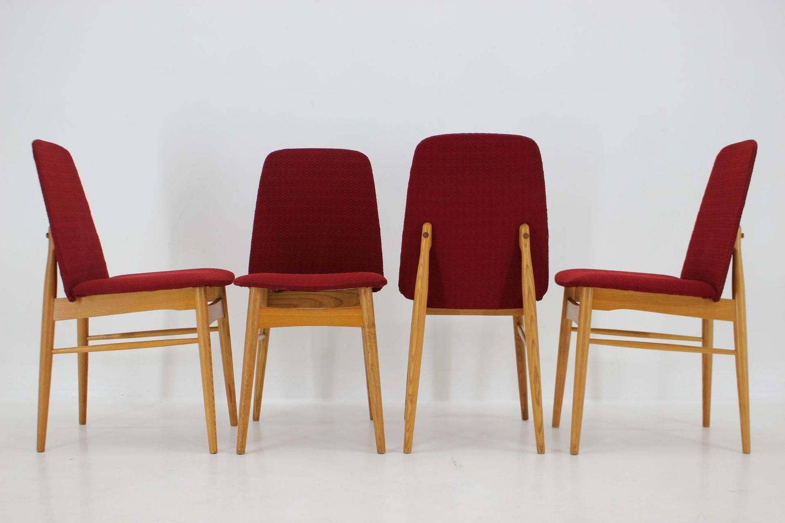 1960s Set Of Four Elm Dining Chairs,Czechoslovakia photo Furniture