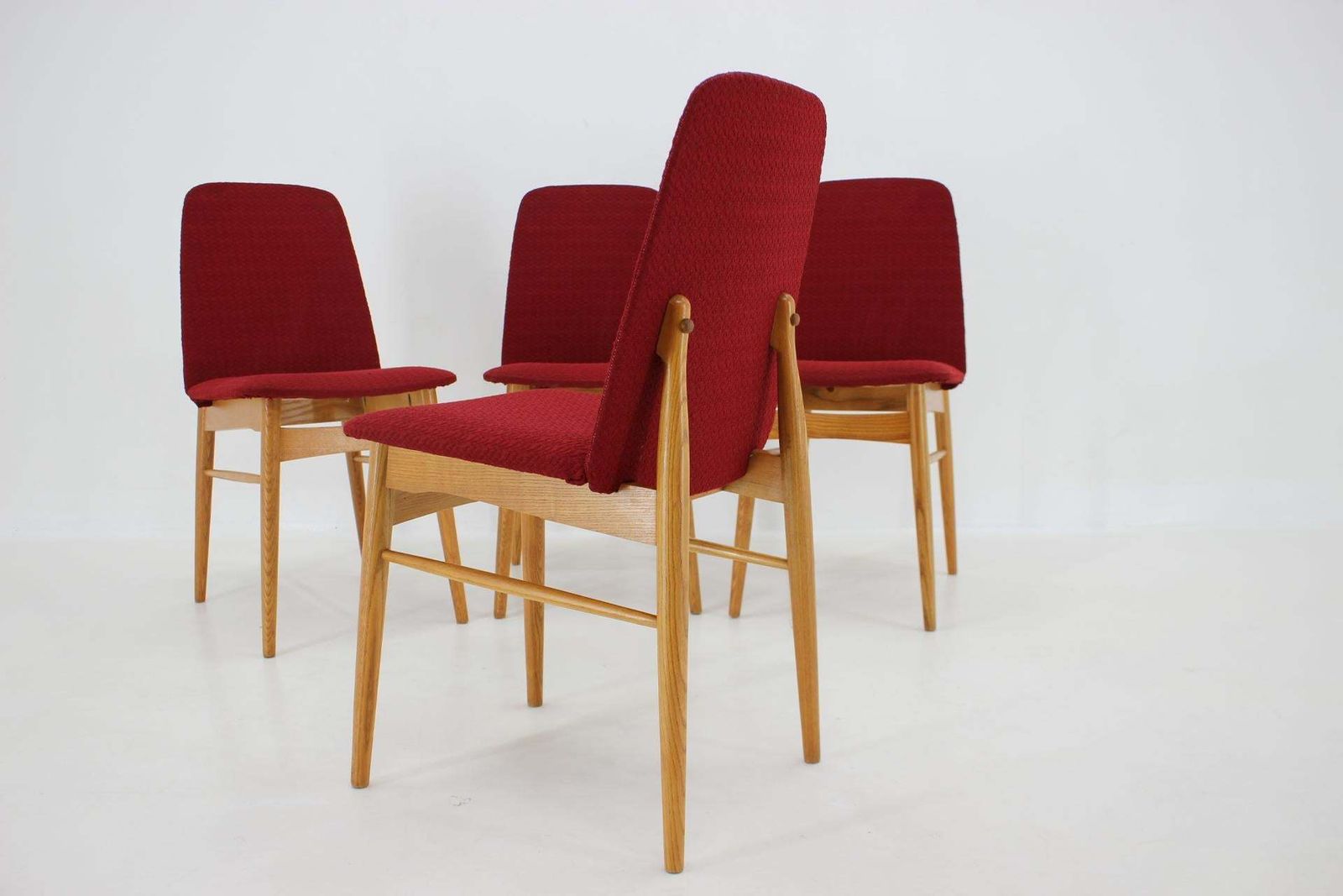 1960s Set Of Four Elm Dining Chairs,Czechoslovakia photo buy