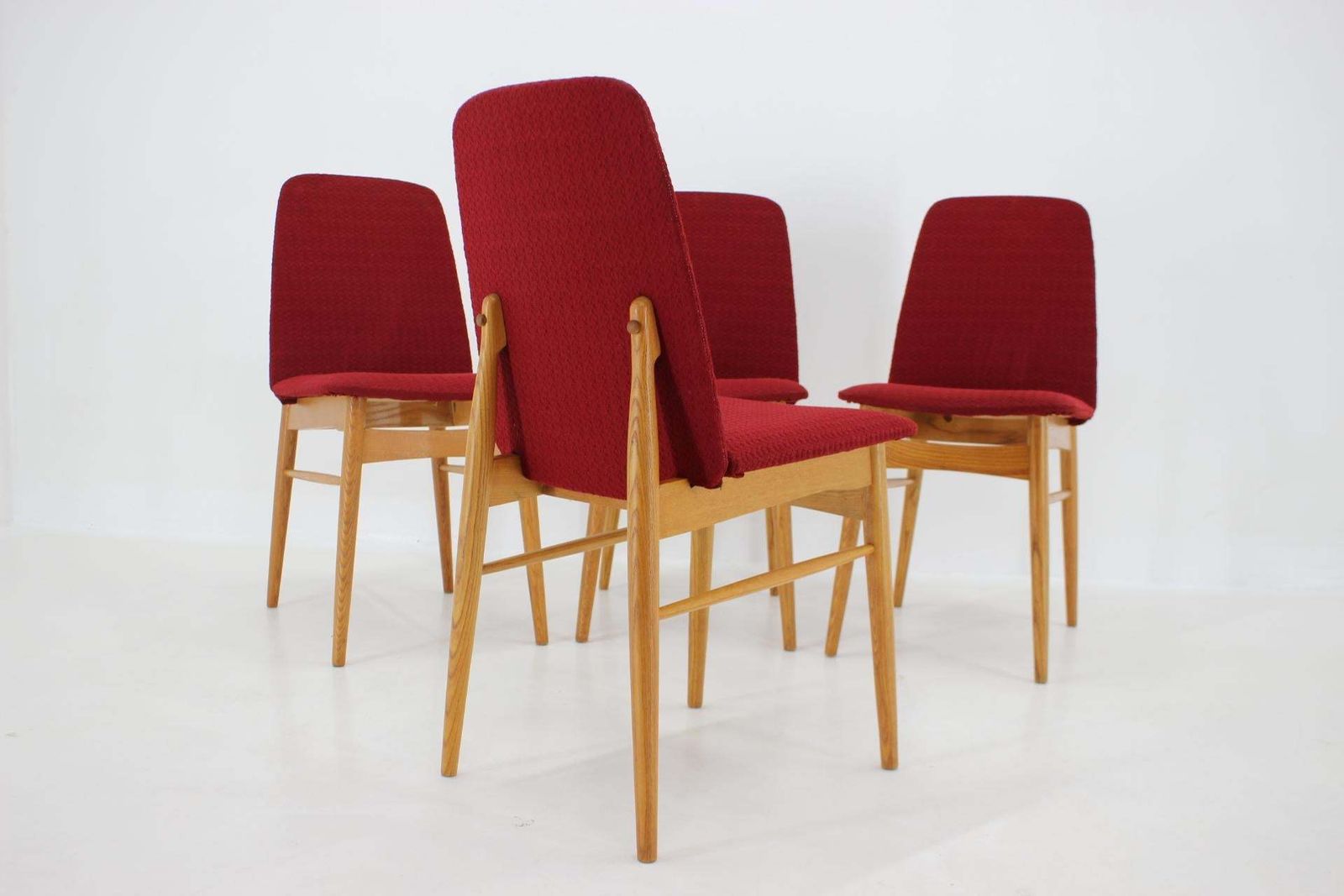 photo furniture 1960s Set Of Four Elm Dining Chairs,Czechoslovakia