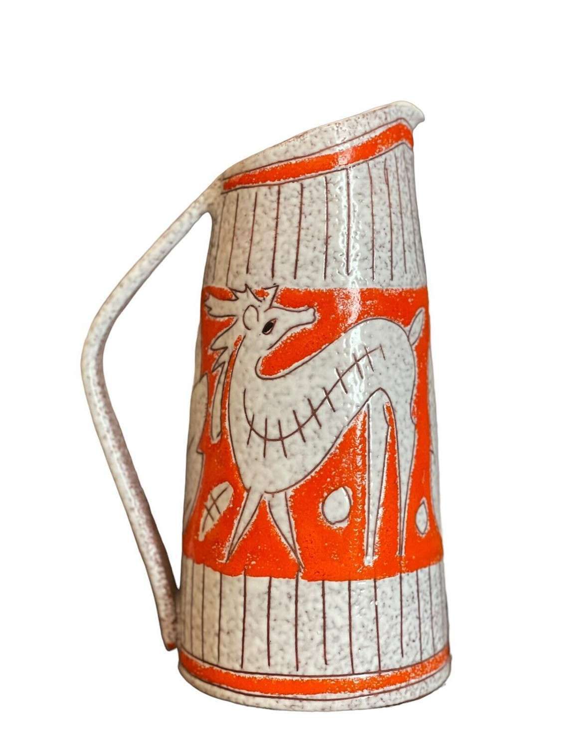 Fratelli Fanciullacci Vase With Deer Motif Circa 1950 photo Home Decor