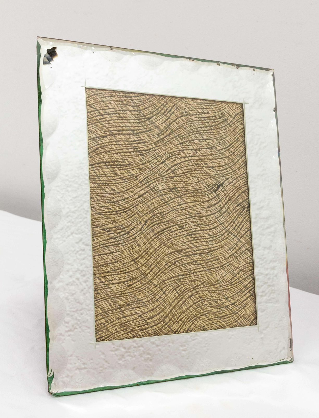 Paire de cadres-photos Art déco en miroir biseauté, vers 1930 photo vintage