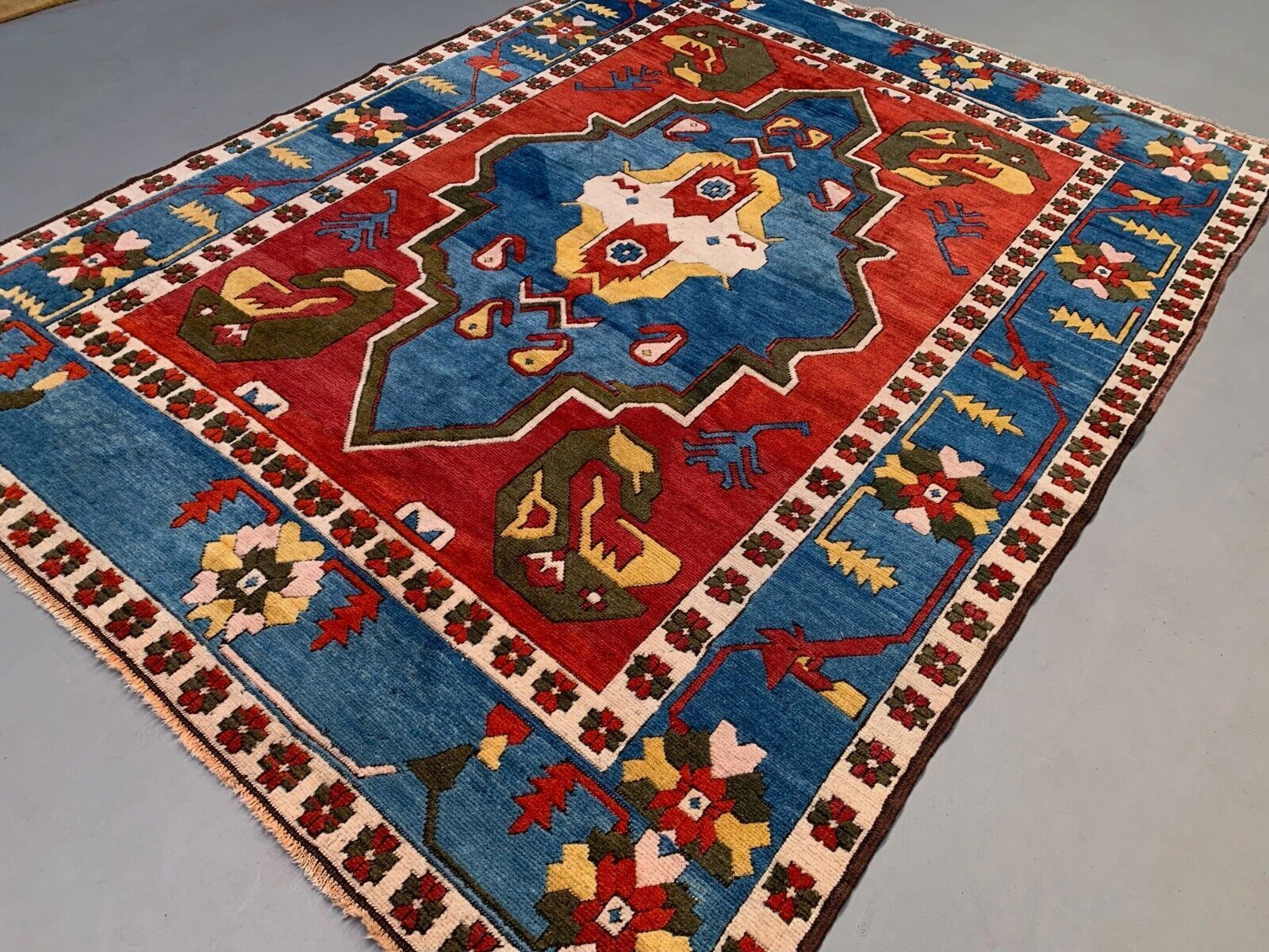 Xl Old Turkish Kazak Rug 306x221 Cm Vintage Carpet, Tribal Large photo Textiles