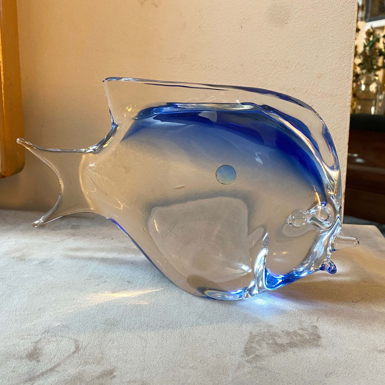 1970s Modernist Blue Murano Glass Tropical Fish In The Manner Of Seguso photo furniture