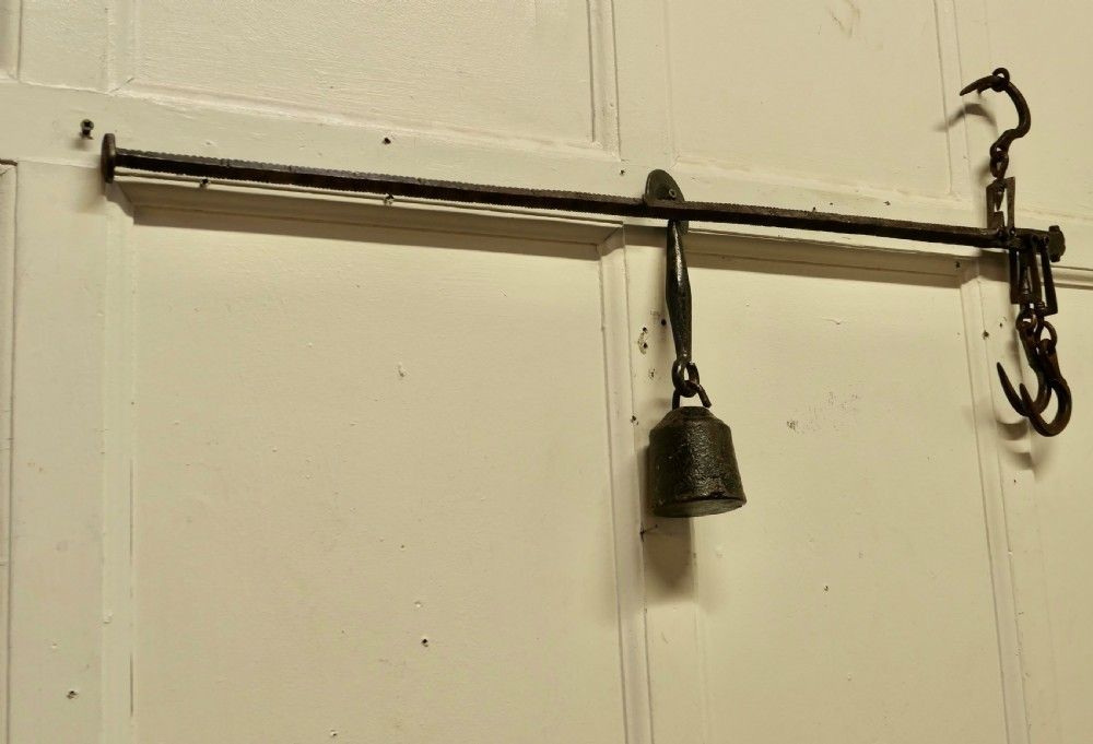 Early 19th Century Butchers Steelyard For Weighing Scale photo 294.0