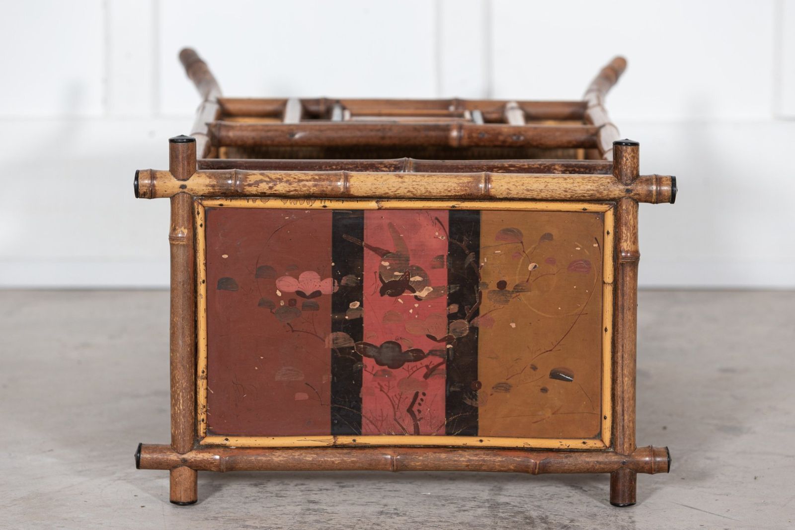 English 19thc Bamboo Side Table Magazine Rack photo Home Decor