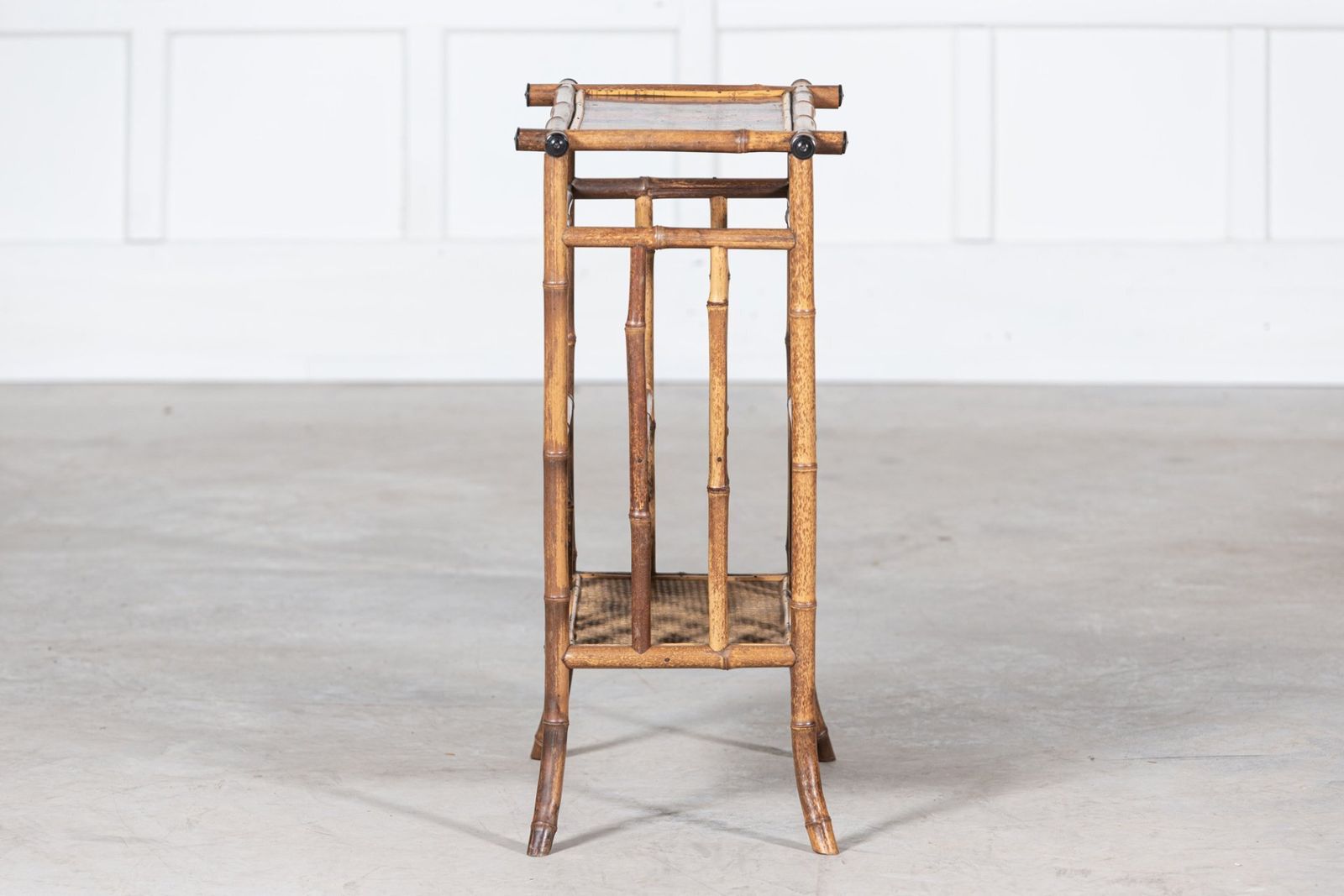 English 19thc Bamboo Side Table Magazine Rack photo buy
