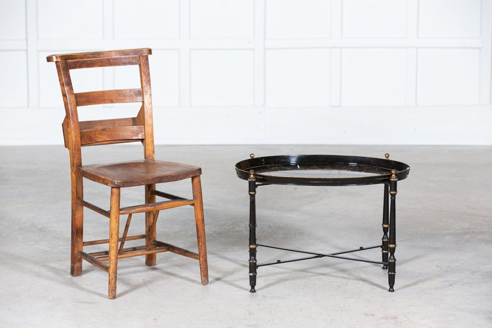 Mid Century Italian Chinoiserie Iron Tole Ware Tray Table photo 1323.0
