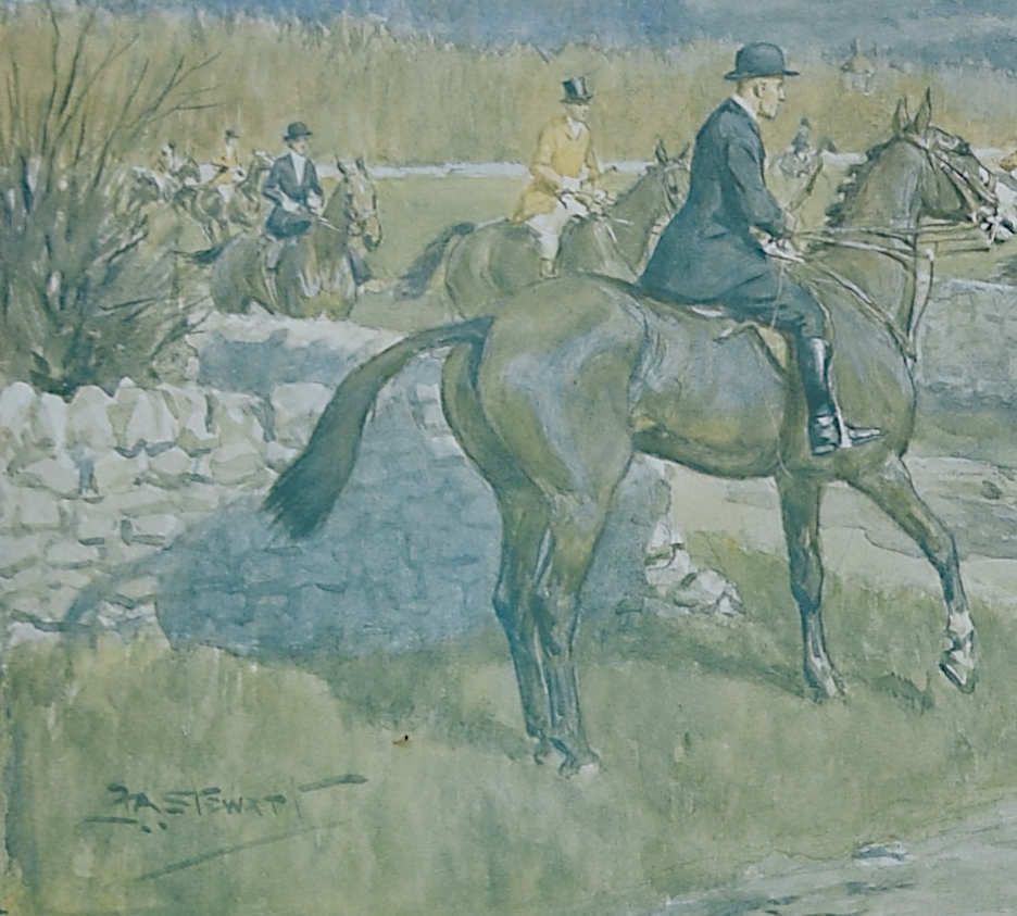 F A Stewart The Heythrop Hunt At Stow On The Wold Hunting Print photo Art