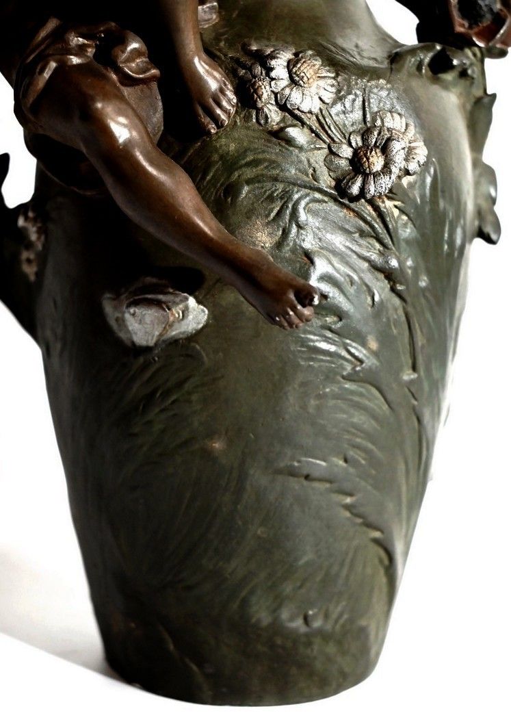 Pair Of Spelter Vases, A. Moreau – Late 19th Century photo buy