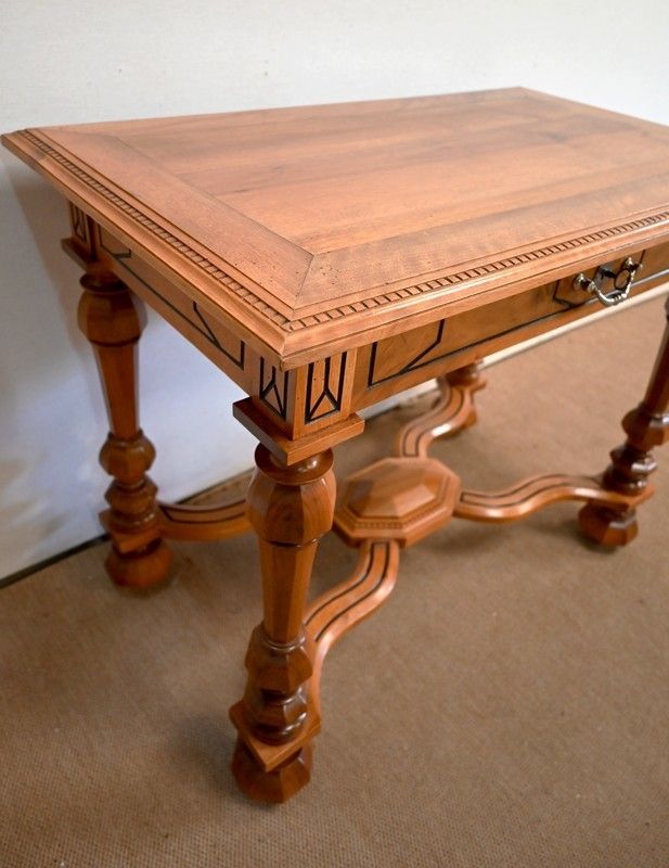 Table In Solid Walnut, Louis XIV Style   Late 19th Century photo vinterior