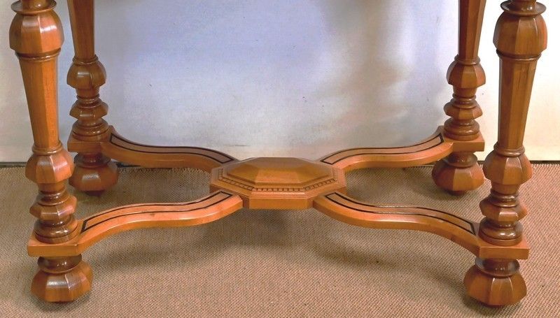 photo vintage Table In Solid Walnut, Louis XIV Style   Late 19th Century