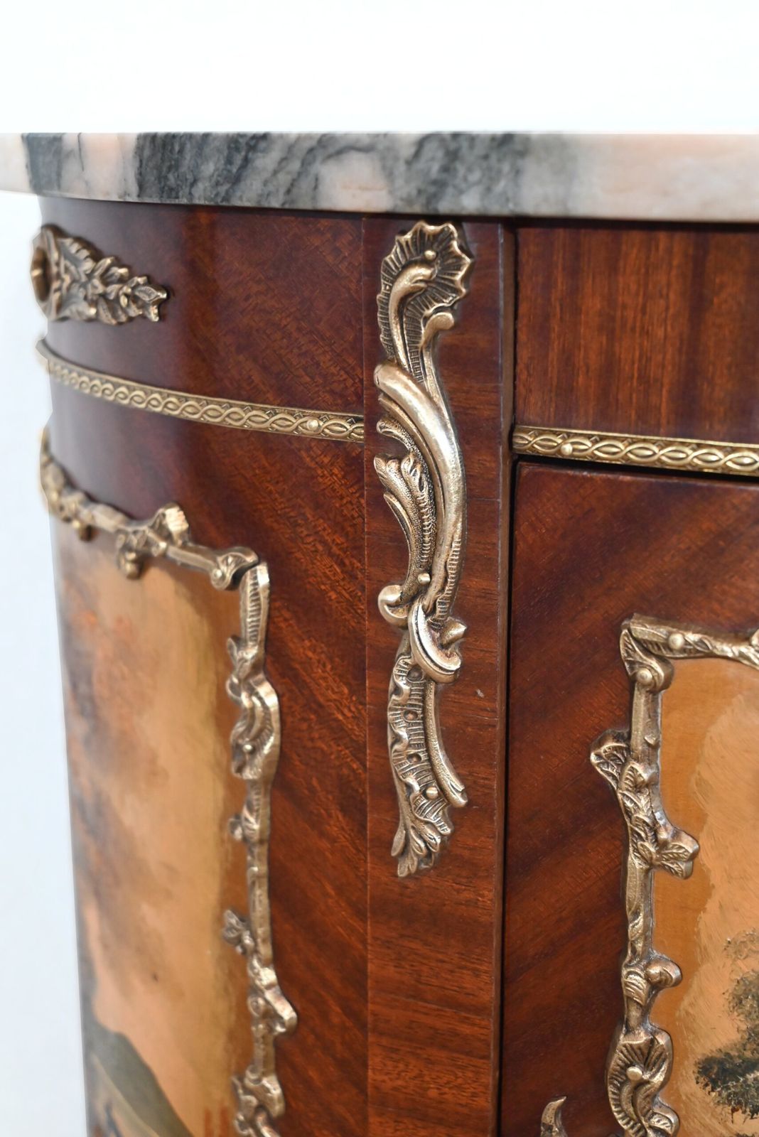Mahogany Demi Lune Sideboard,Commode, Transition Louis XV / Louis XVI, 1st Part Of The 20th Century photo buy