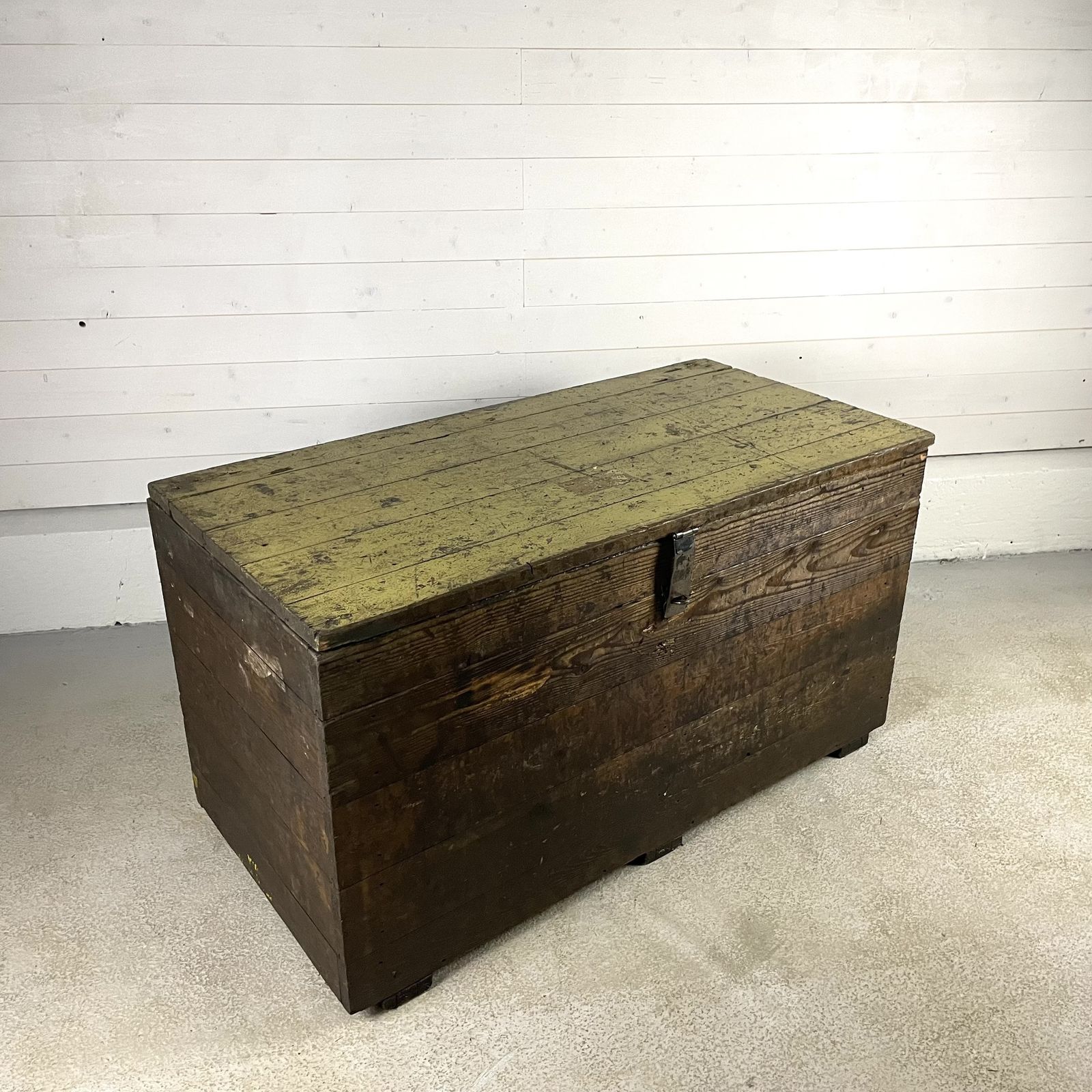 Vintage Industrial Wooden Tool Box Storage Chest From A Factory photo furniture