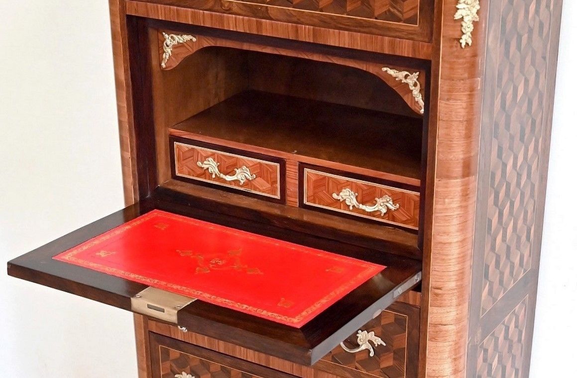 photo vinterior Semainier Secretaire In Precious Wood, Louis XV Style, Napoleon III Period   Mid 19th Century