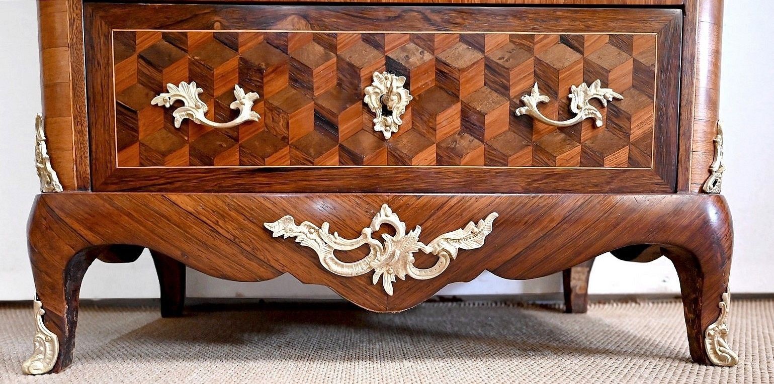 photo buy Semainier Secretaire In Precious Wood, Louis XV Style, Napoleon III Period   Mid 19th Century
