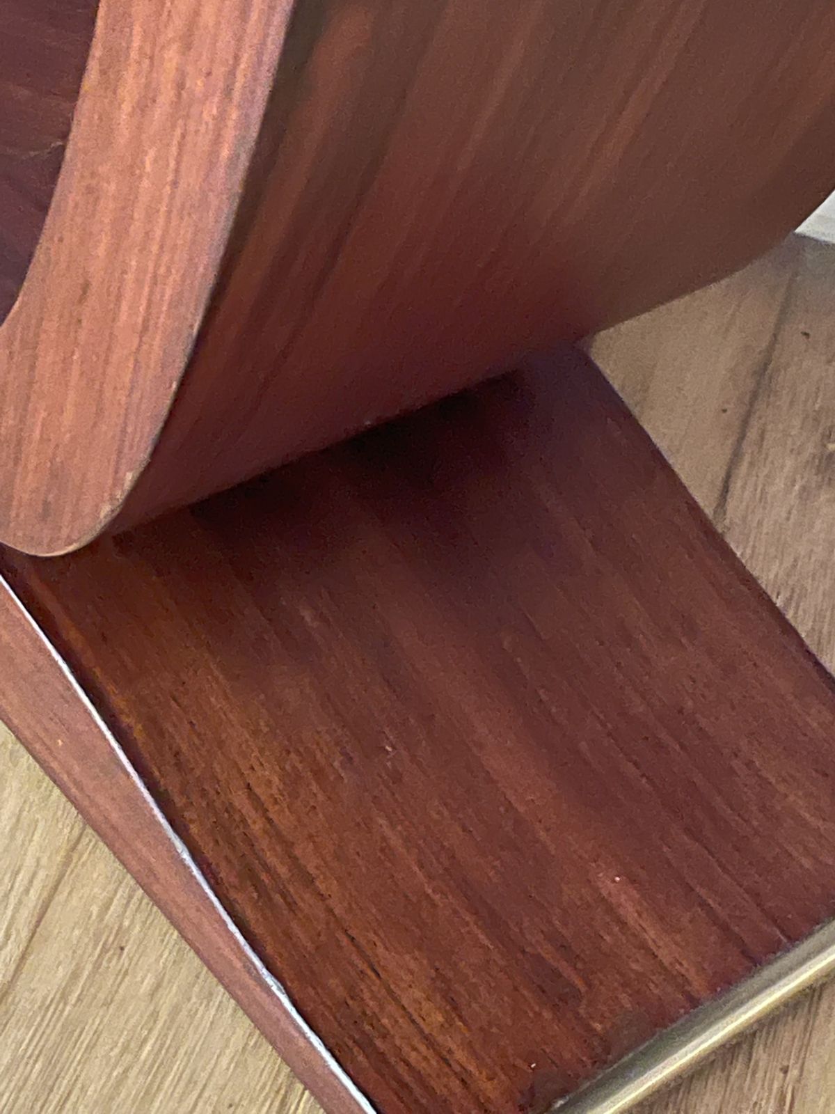 Art Deco Console In Rosewood Veneer And Brass photo vintage