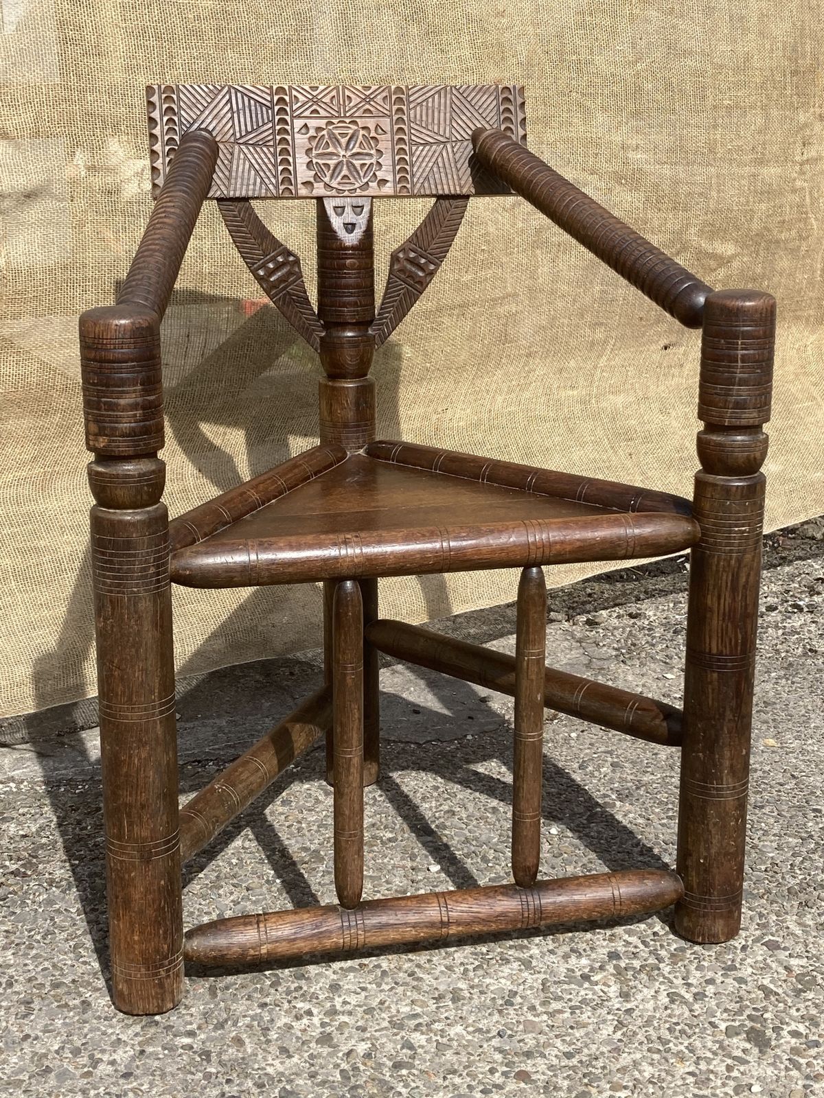 Victorian Oak Woodturners Chair