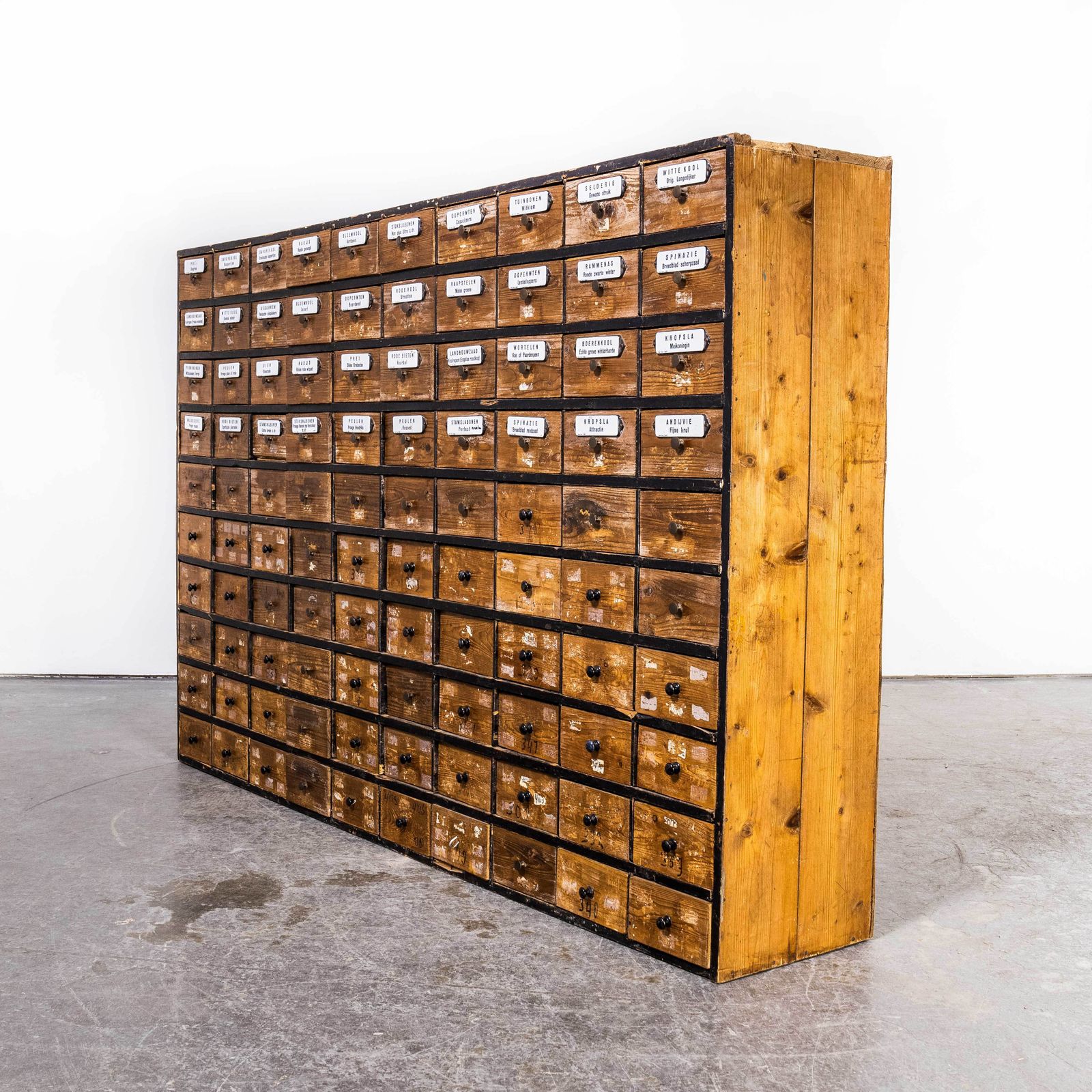 1950’s Very Large Dutch Seed Bank Of Drawers – One Hundred Drawers (1673) photo 4140.0