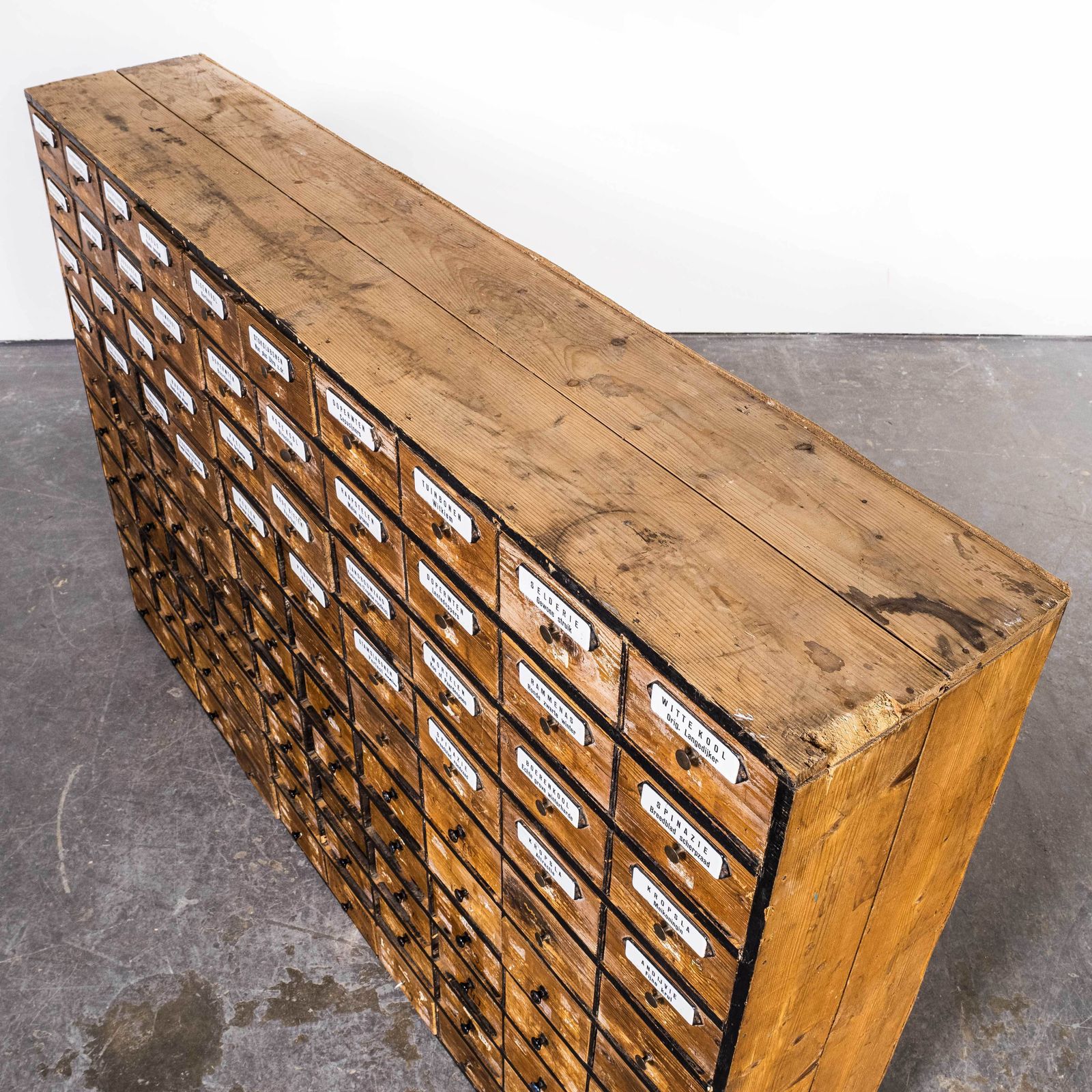 1950’s Very Large Dutch Seed Bank Of Drawers – One Hundred Drawers (1673) photo buy