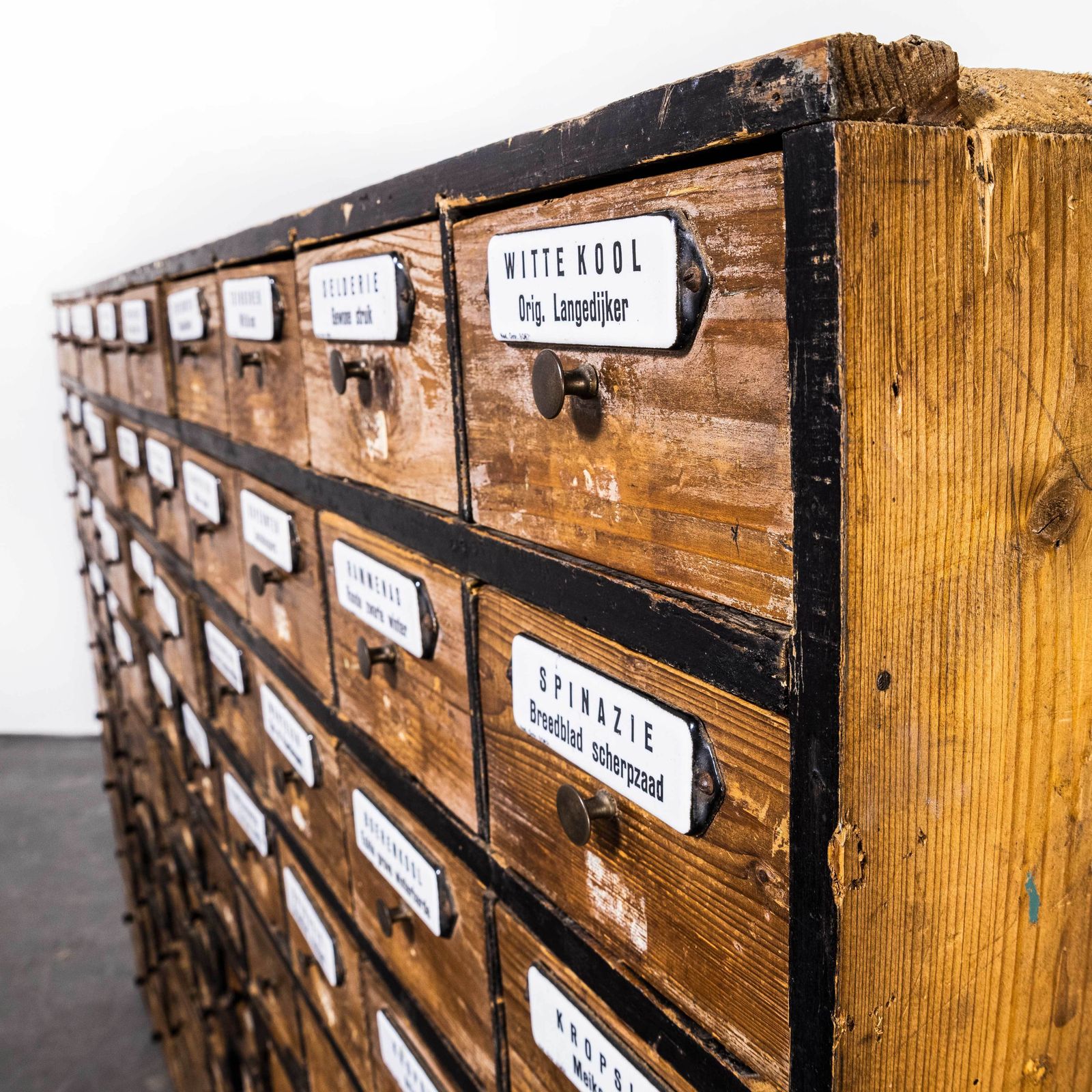 1950’s Very Large Dutch Seed Bank Of Drawers – One Hundred Drawers (1673) photo vintage