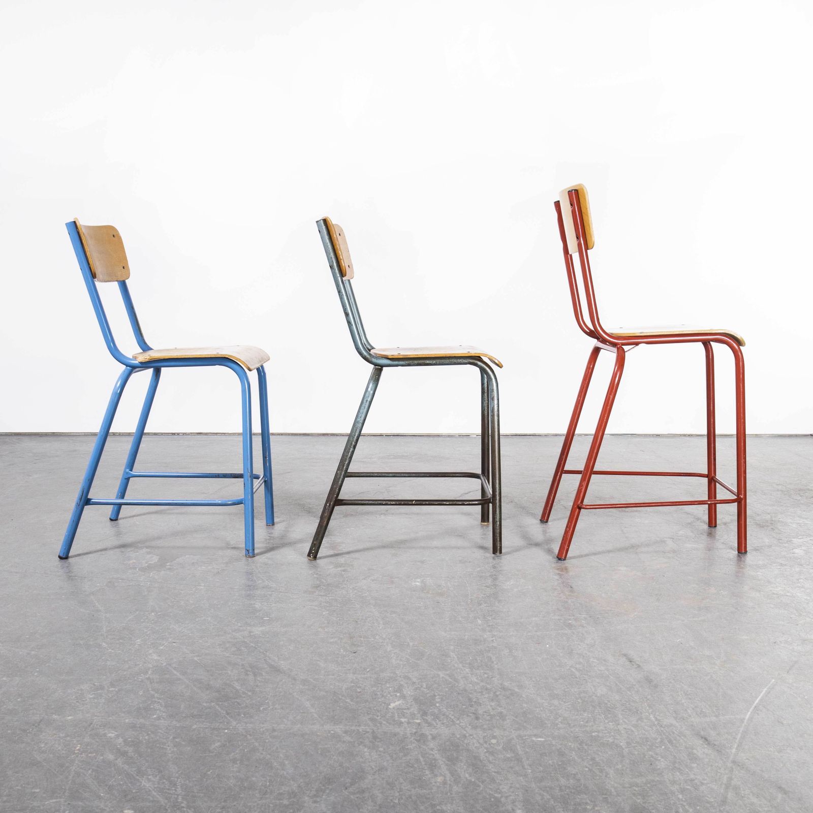 1950’s Mullca High Laboratory Stacking Dining Chairs – Set Of Three photo Furniture