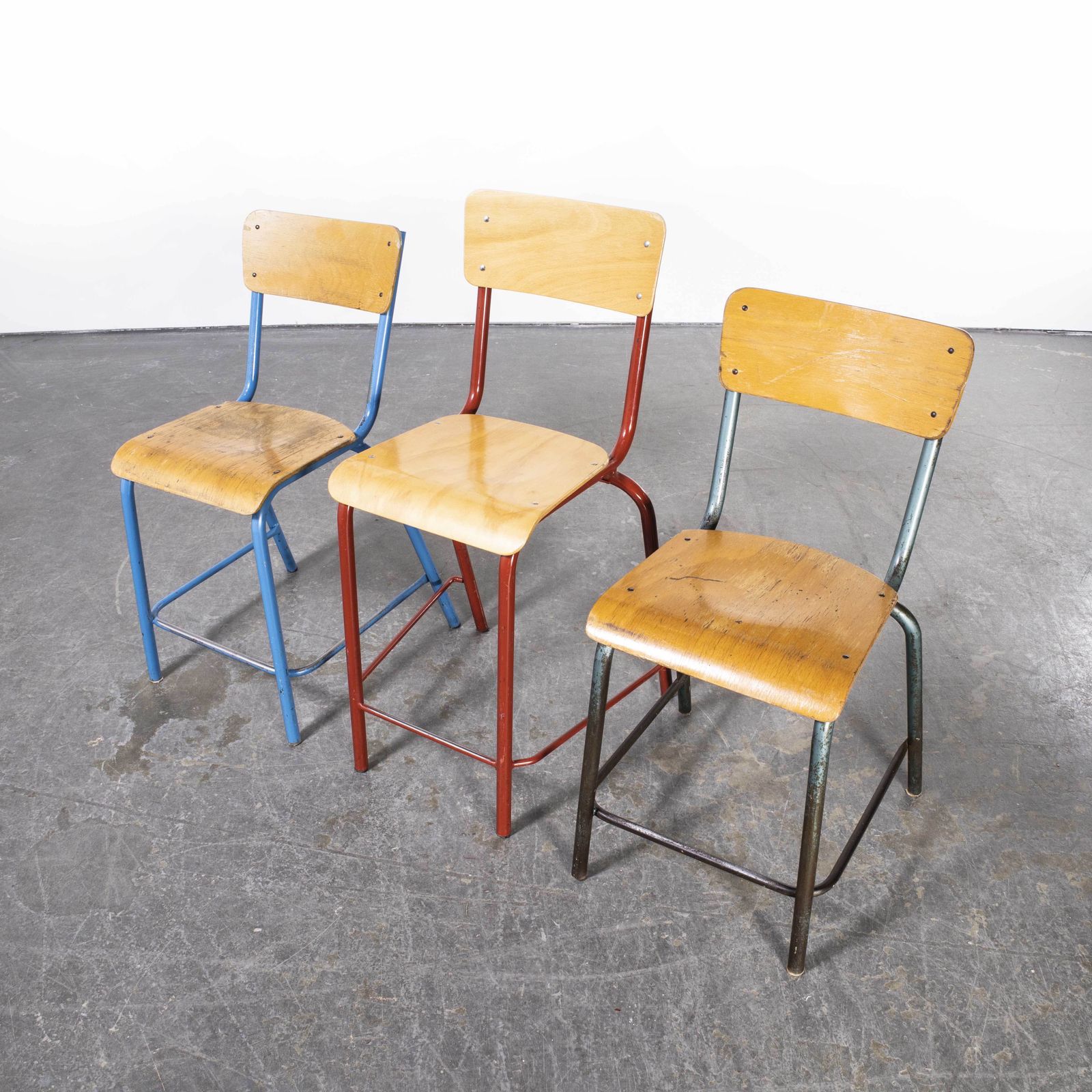 1950’s Mullca High Laboratory Stacking Dining Chairs – Set Of Three photo buy
