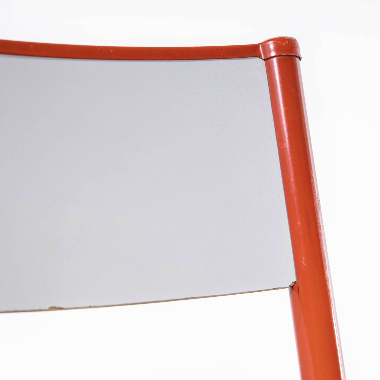 1970’s Red Mullca Stacking Dining Chair Grey Seats – Good Quantity Available photo vintage