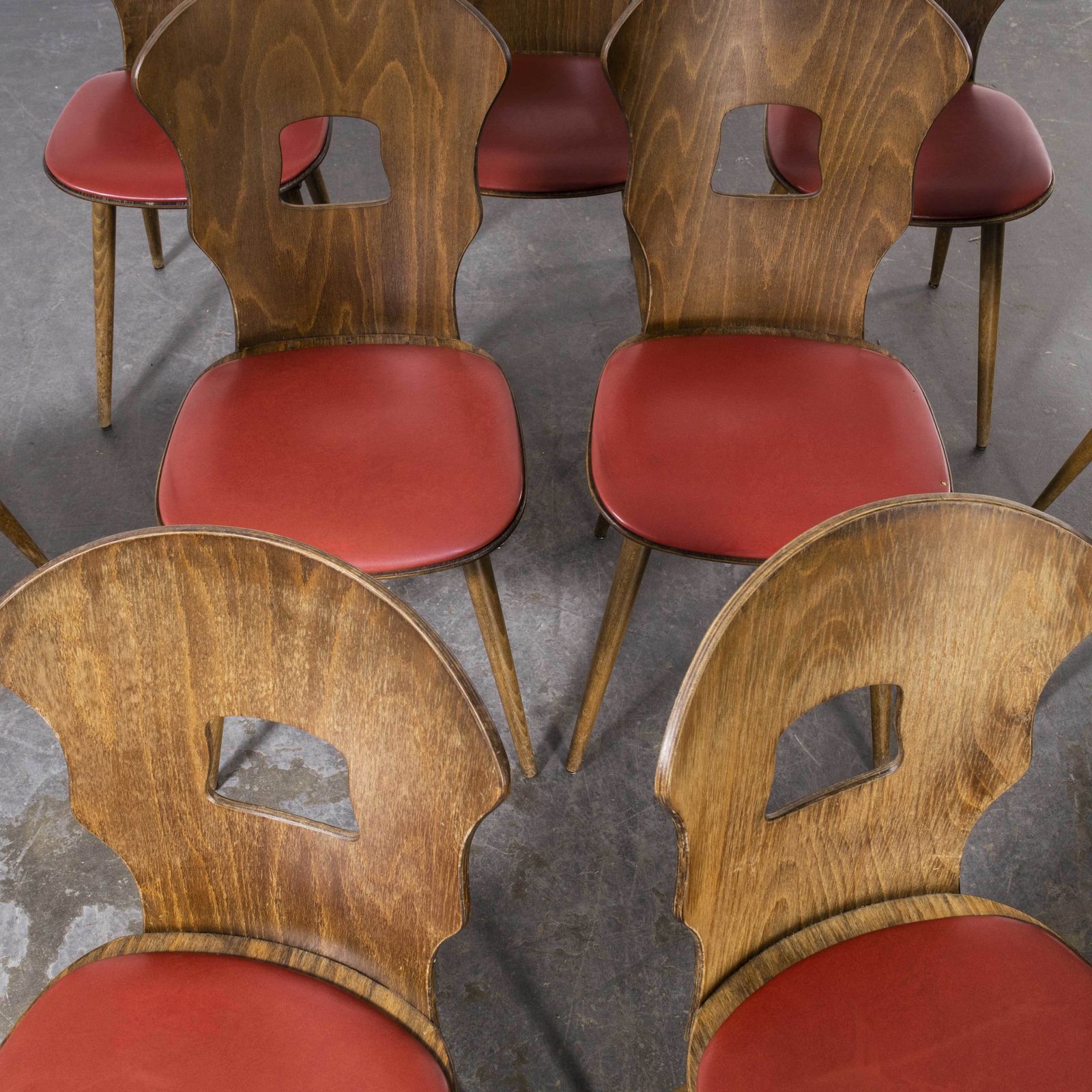 1950’s French Baumann Upholstered Seat Gentiane Dining Chair – Set Of Eight photo Furniture