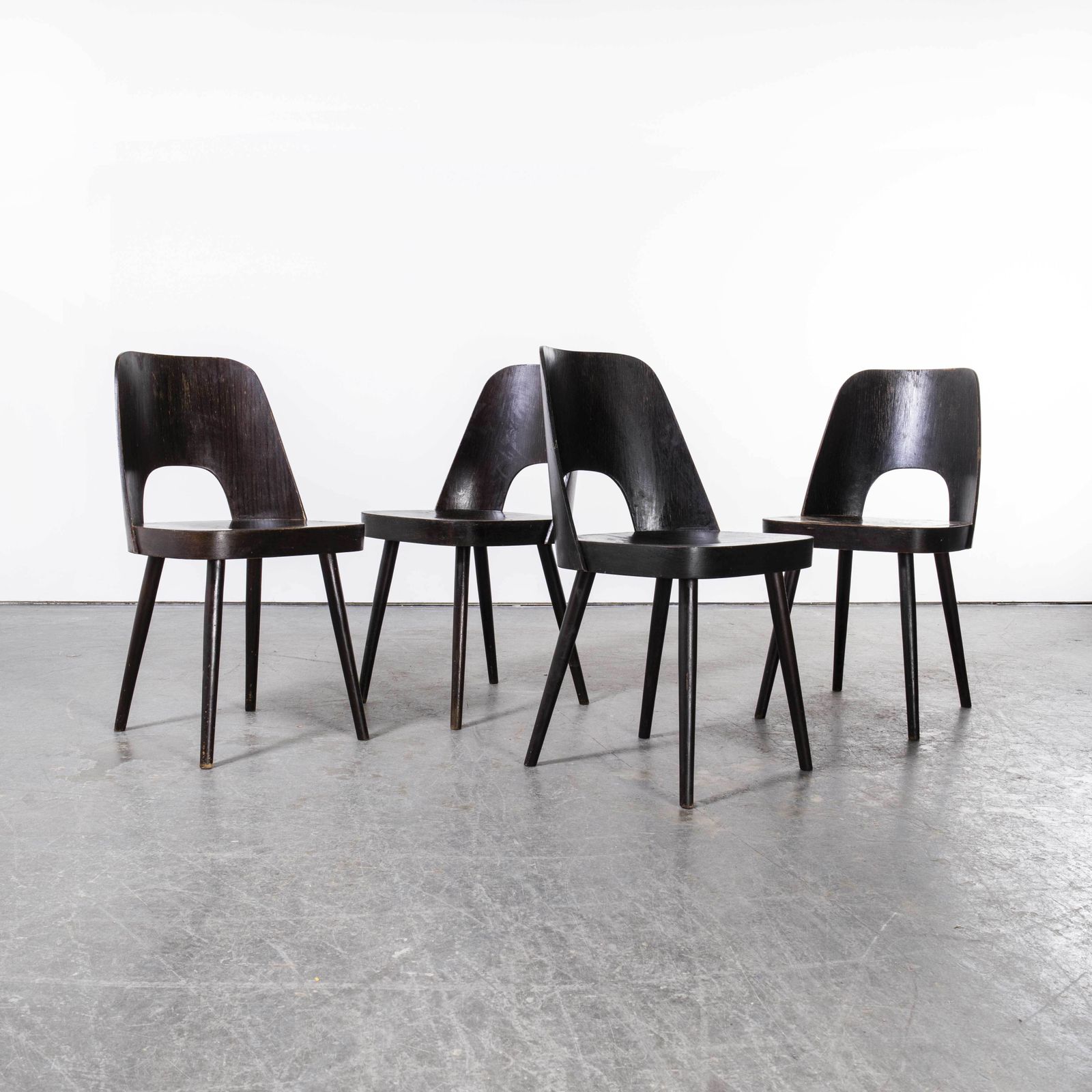 1950’s Dark Walnut Side Chair – Oswald Haerdtl Model 515 – Set Of Four photo 1554.0