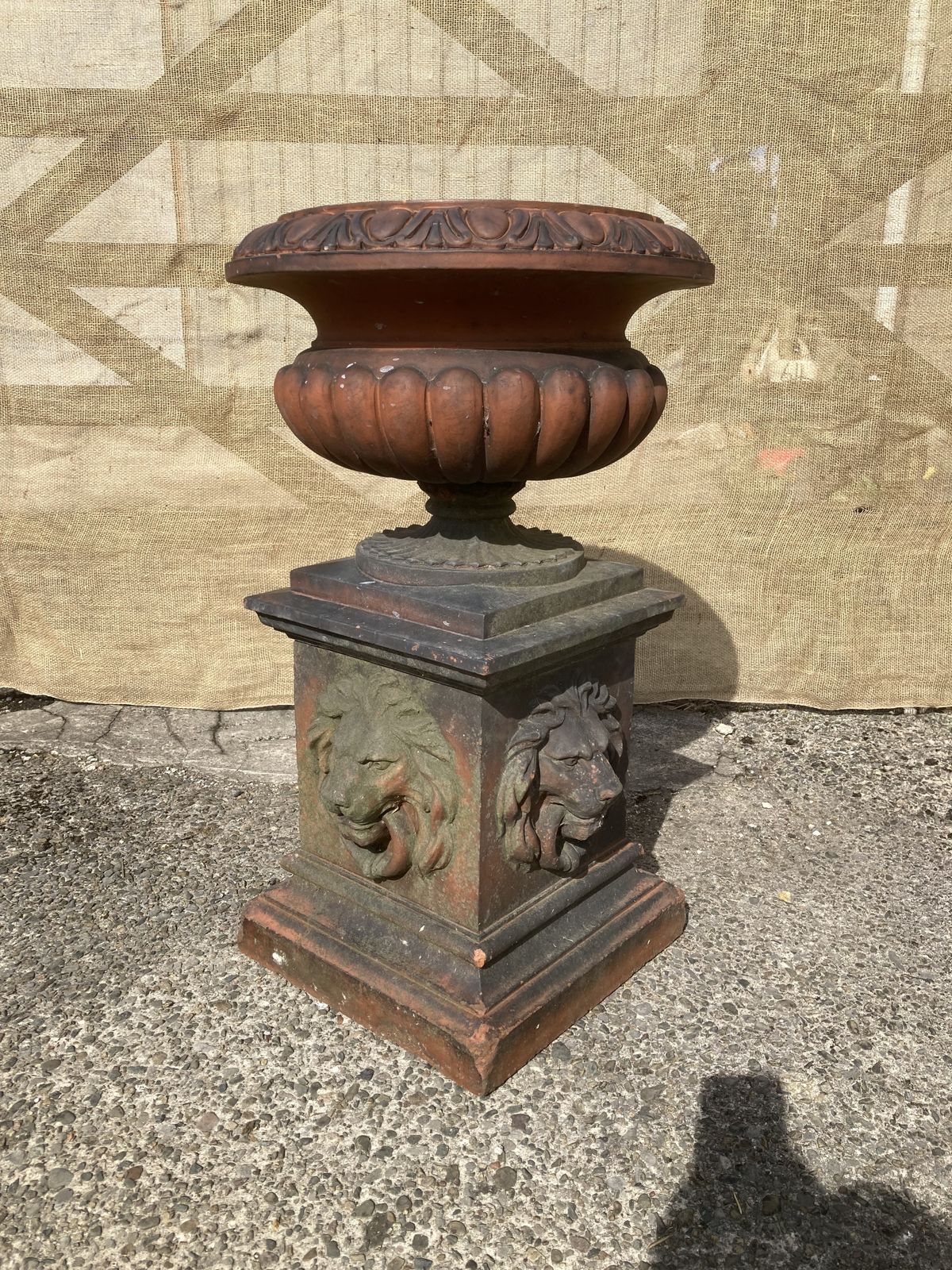 Victorian Terracota Garden Urn Plant Stand photo for sale