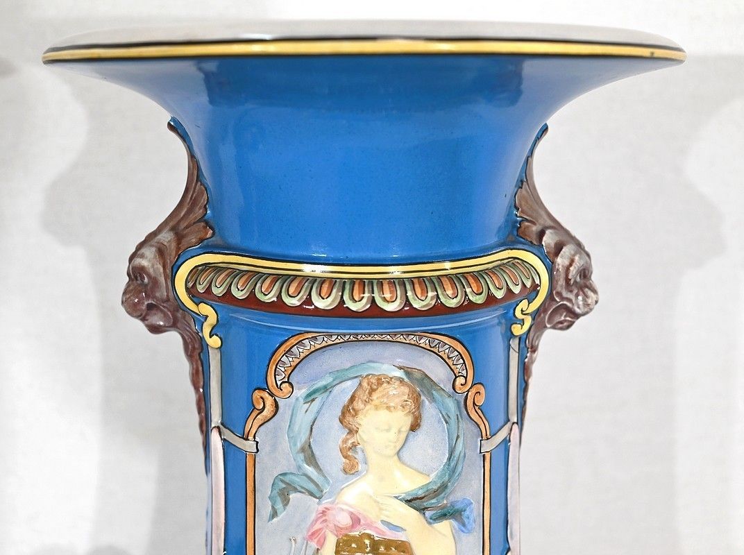 Pair Of Vases Creil Montereau Earthenware  Mid 19th Century photo 2482.3