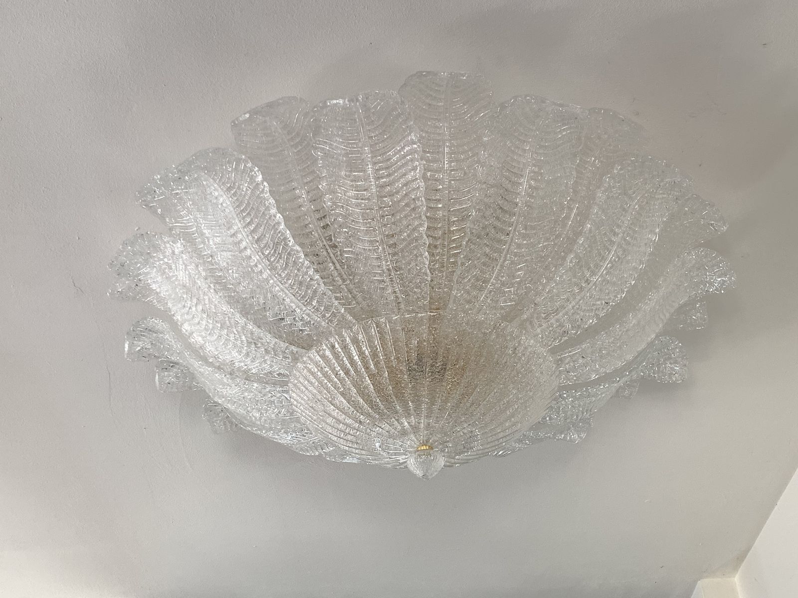 Impressive Murano Glass Sputnik Chandelier Flush Mount Like Mazzega Zuccheri Venini Barovier Style photo vinterior