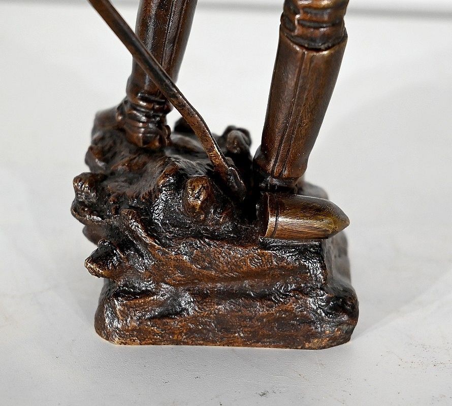 photo buy Bronze “Sur La Brèche”, By C. Anfrie – 2nd Half Of The 19th Century