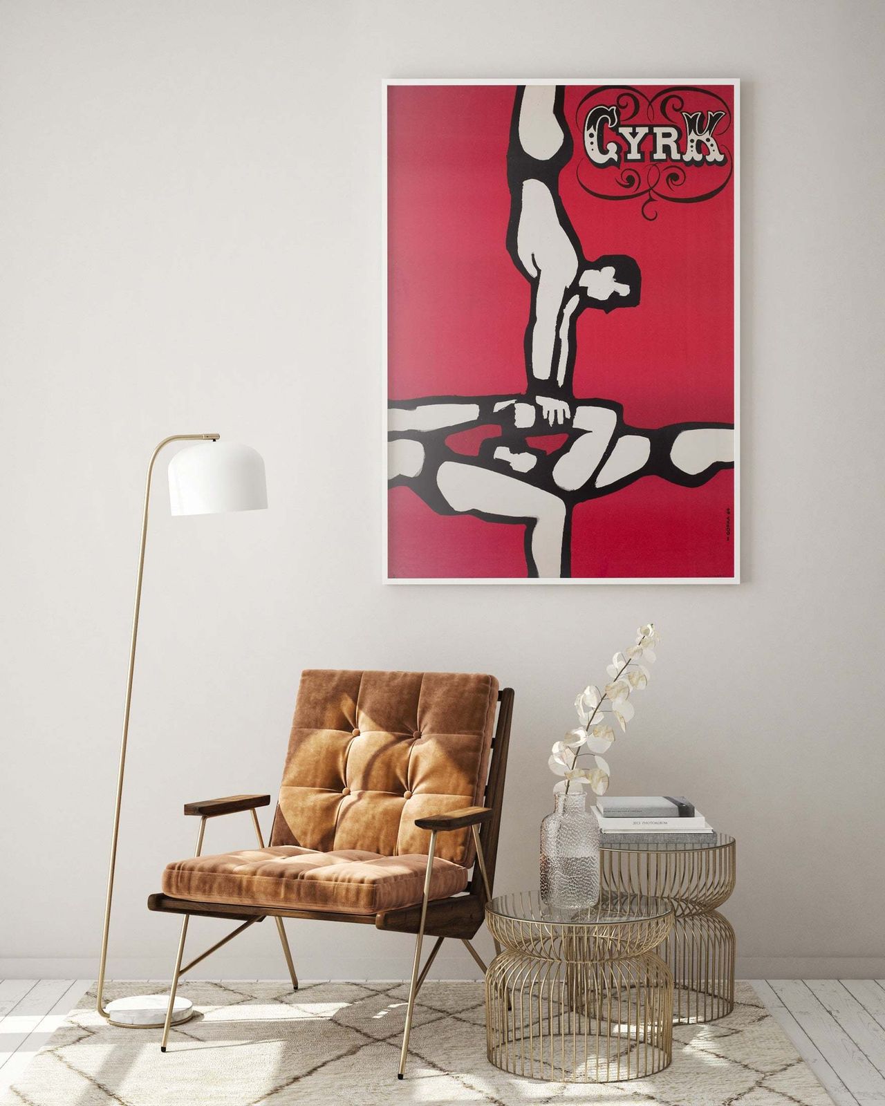 Cyrk Three Acrobats 1964 Polish Circus Poster, Gorka photo furniture