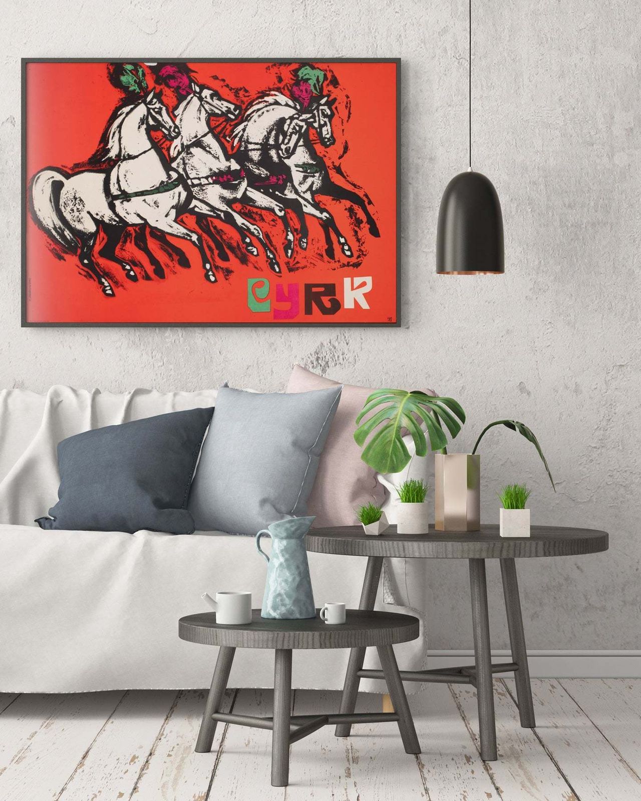 Cyrk Four Horses Of The Apocalypse 1965 Polish Circus Poster, Jodlowski photo furniture